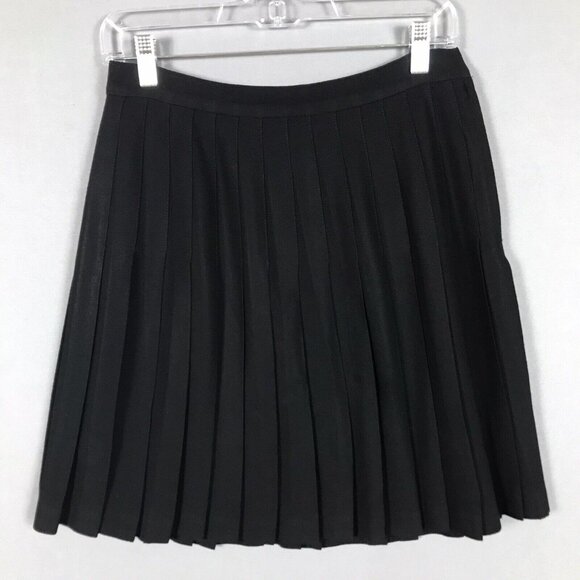 Anne Klein Dresses & Skirts - VINTAGE 100% WOOL Pleated Skirt Size 10 Black Academia Preppy Tenniscore Vtg Y2K